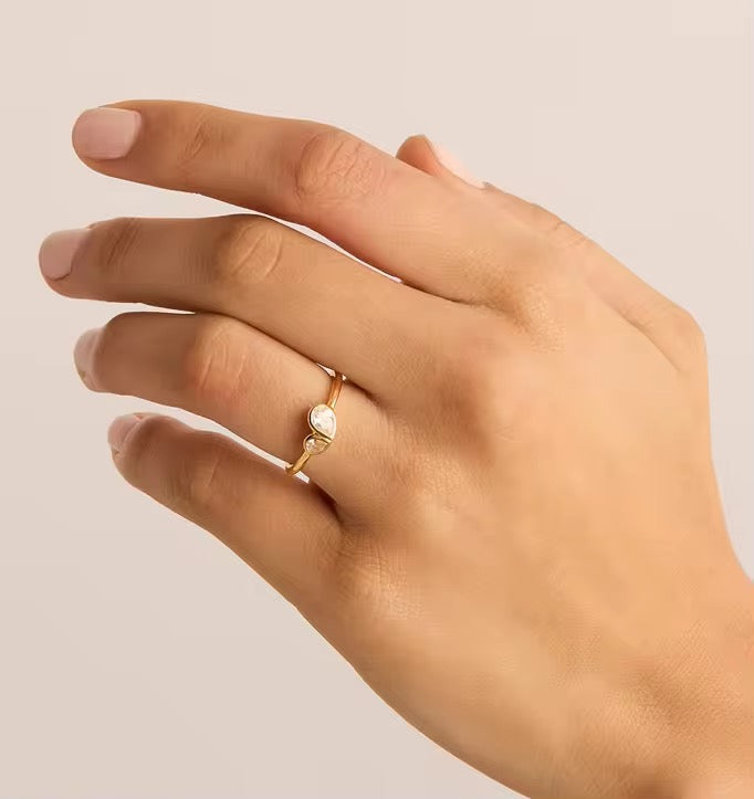 Bague Cuore en Argent& Zircon
