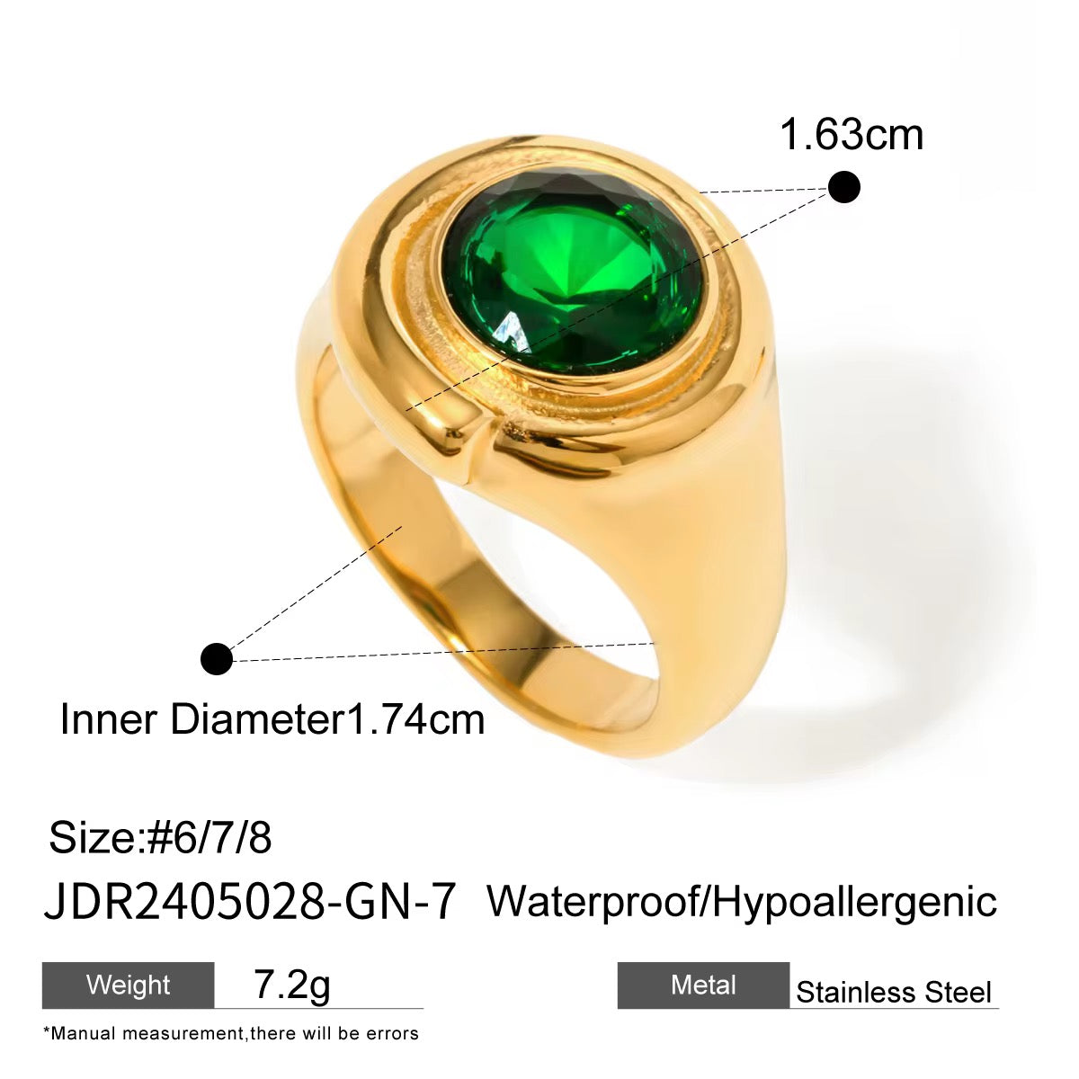 Bague pierre verte