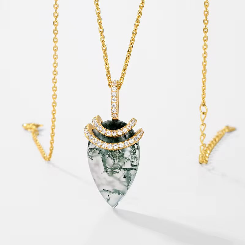Nouveauté✨Pendentif Léa en Argent Pierre Agate