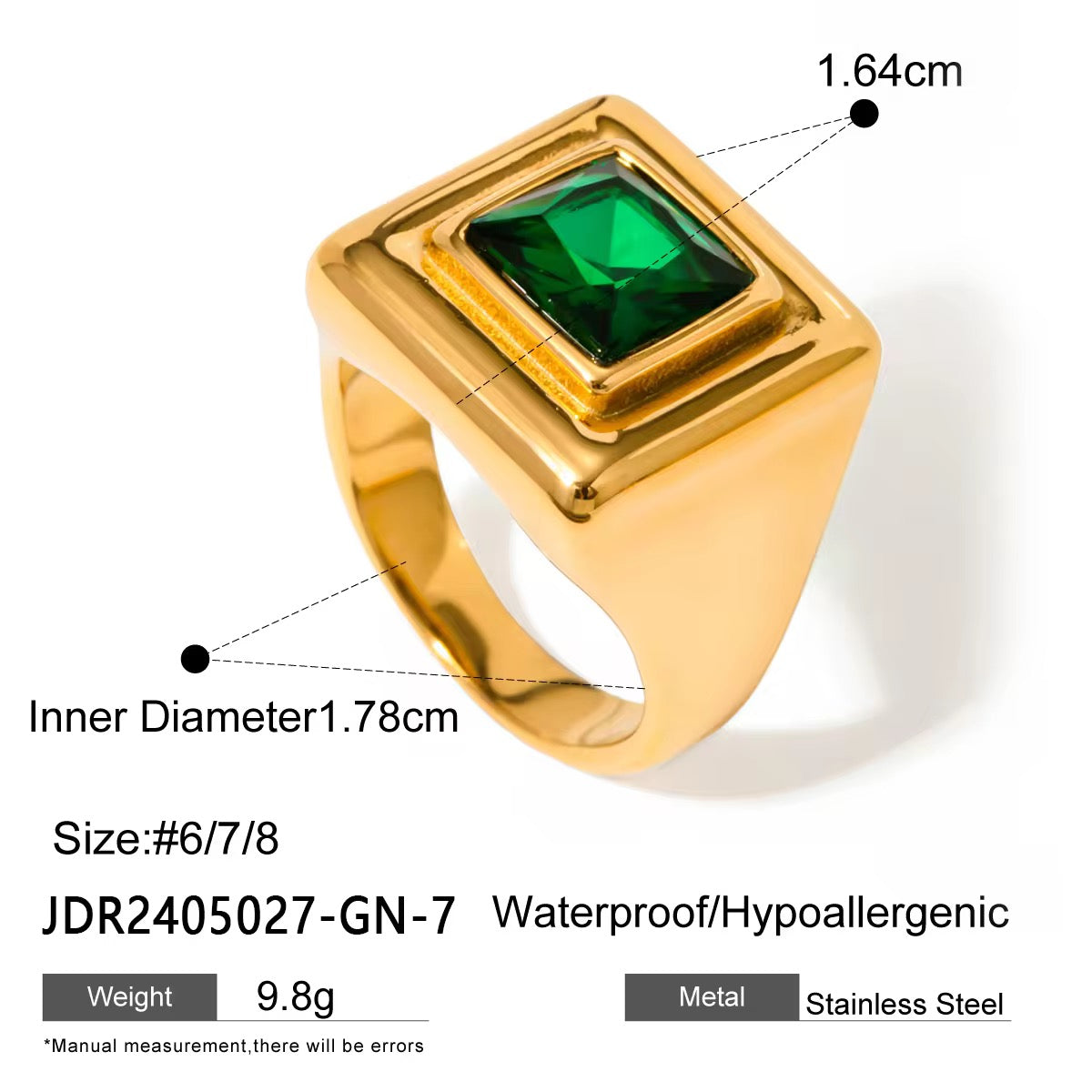 Bague pierre verte