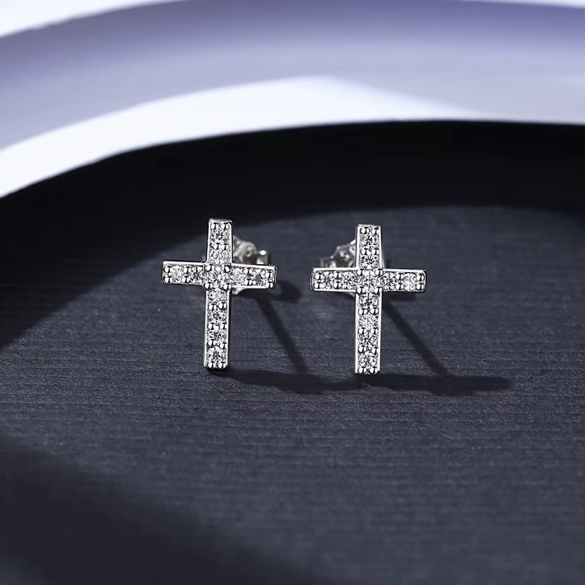 Boucles Croix en Argent