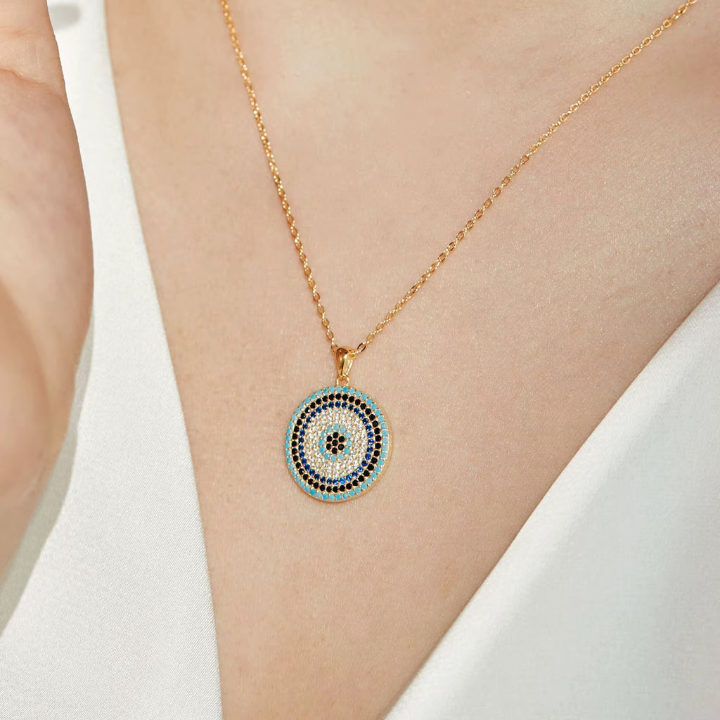Chaine en Argent Sterling & Zircon 925 Evil Eye