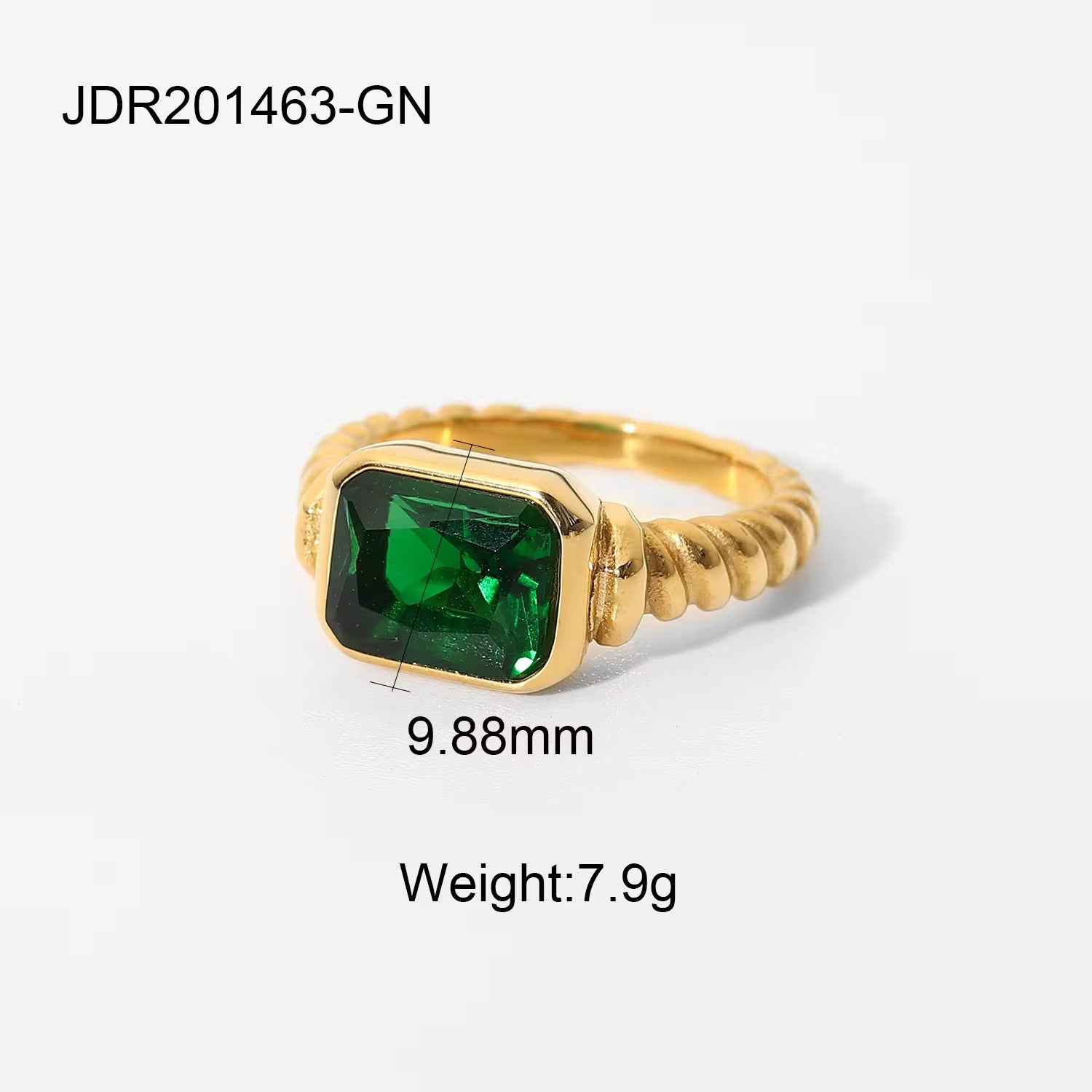 Bague pierre verte