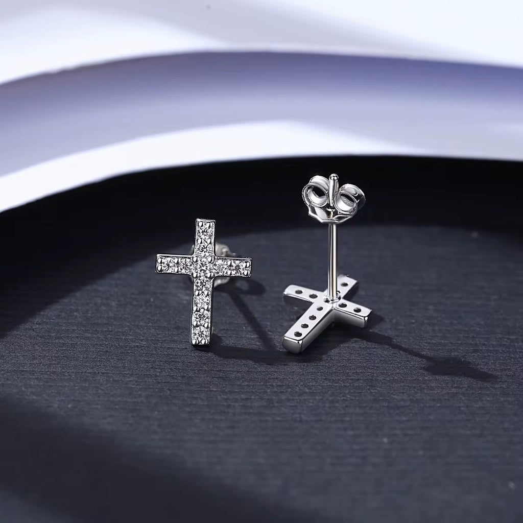 Boucles Croix en Argent