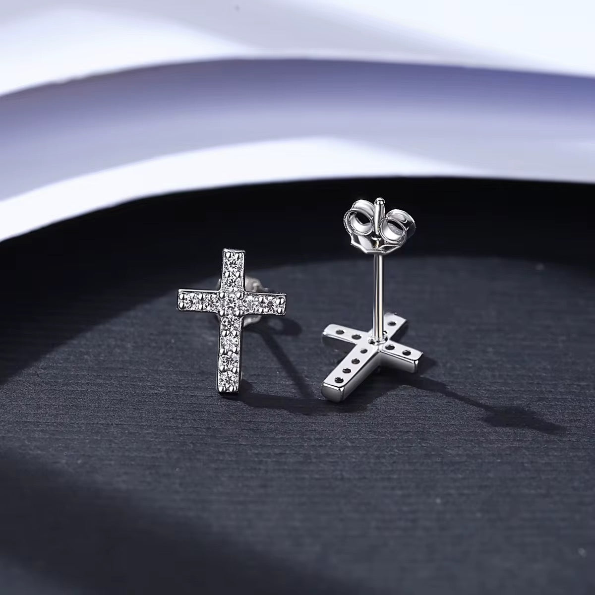 Boucles Croix en Argent