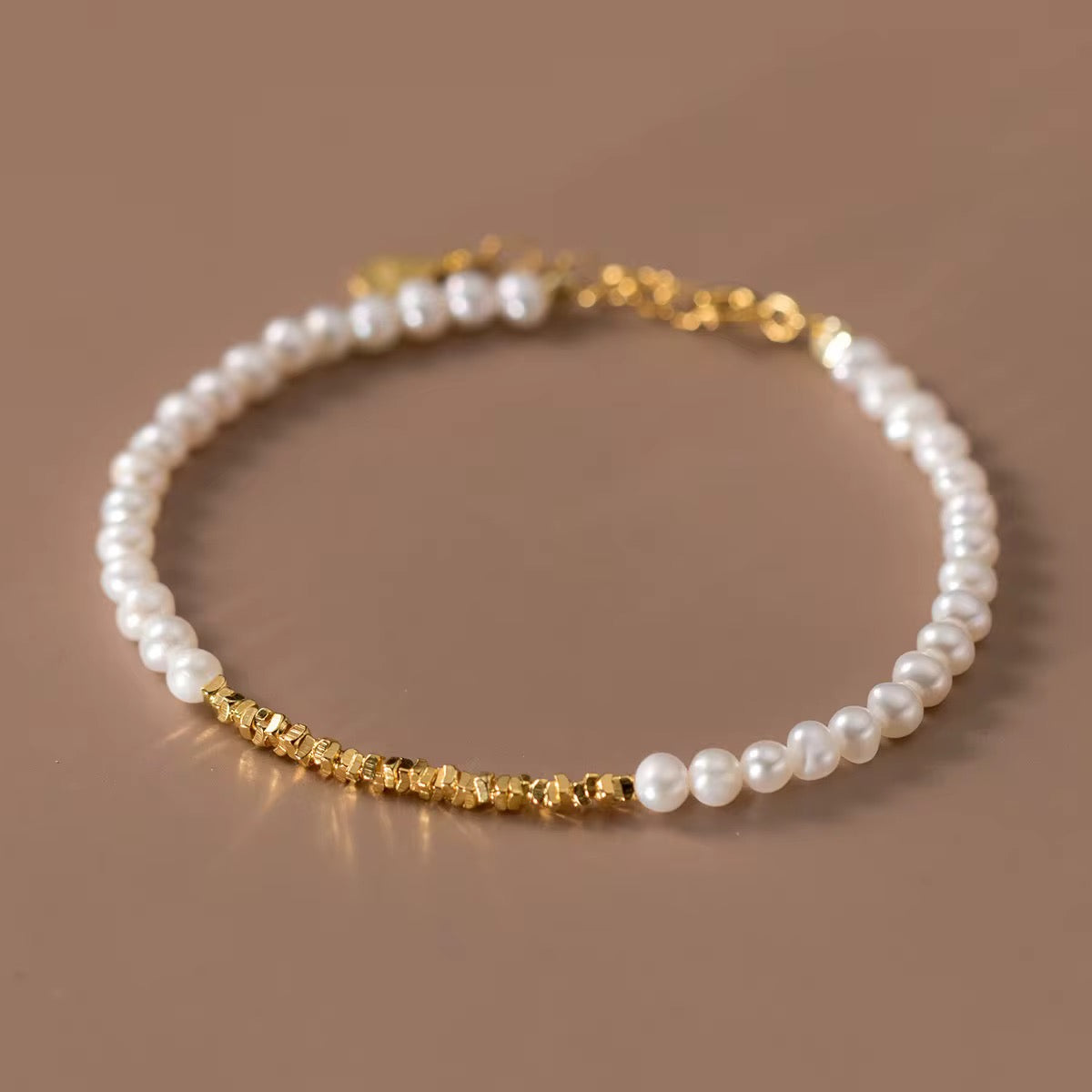 Bracelet en Argent Perle & Or
