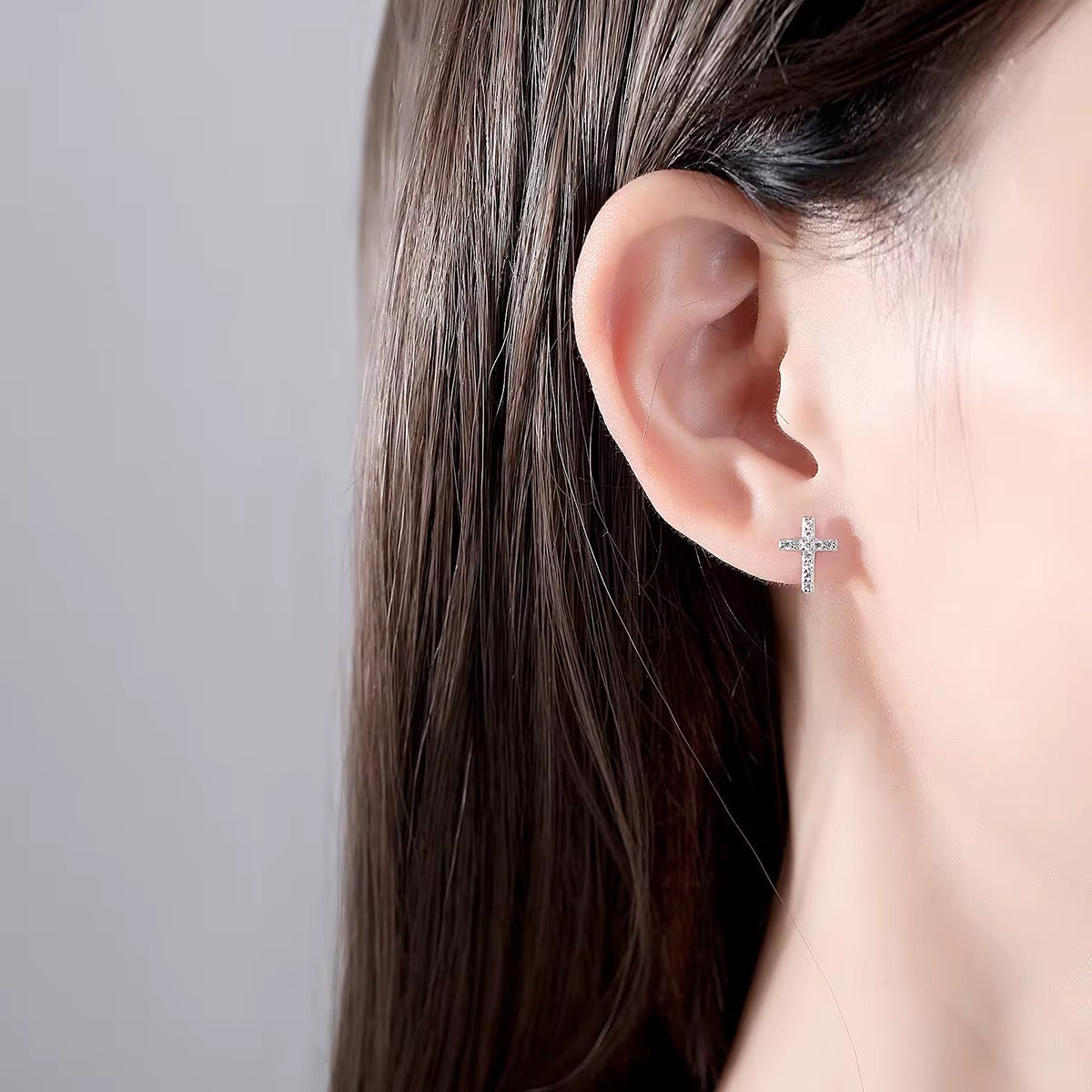 Boucles Croix en Argent