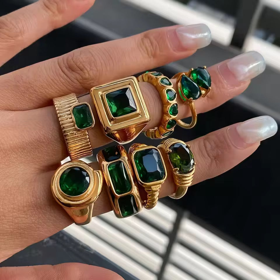 Bague pierre verte